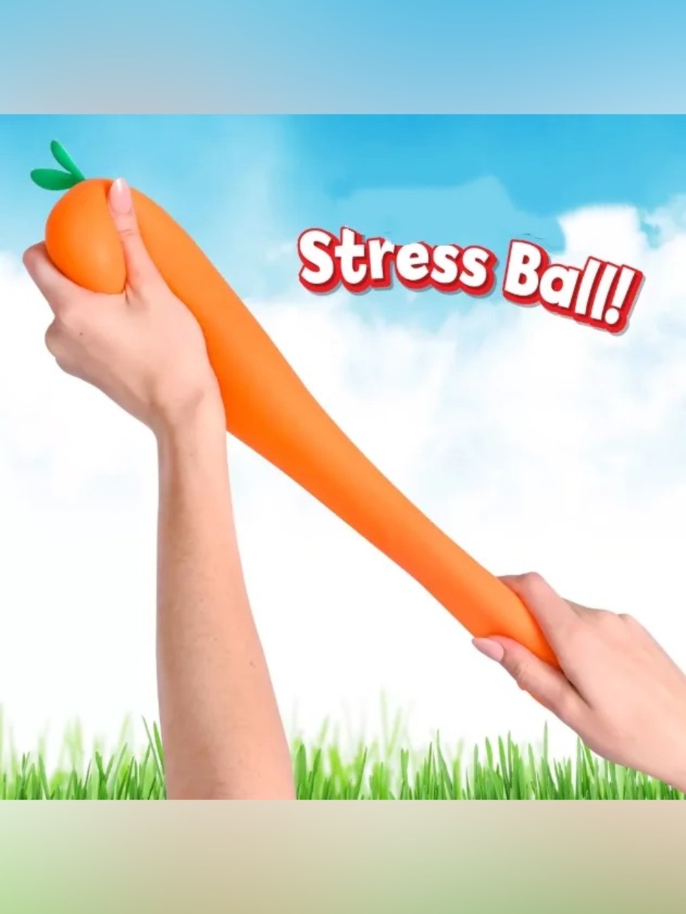 Sunny Days Squeezy Orange Carrot Squishy Fidget Toy - Picture 5 of 6